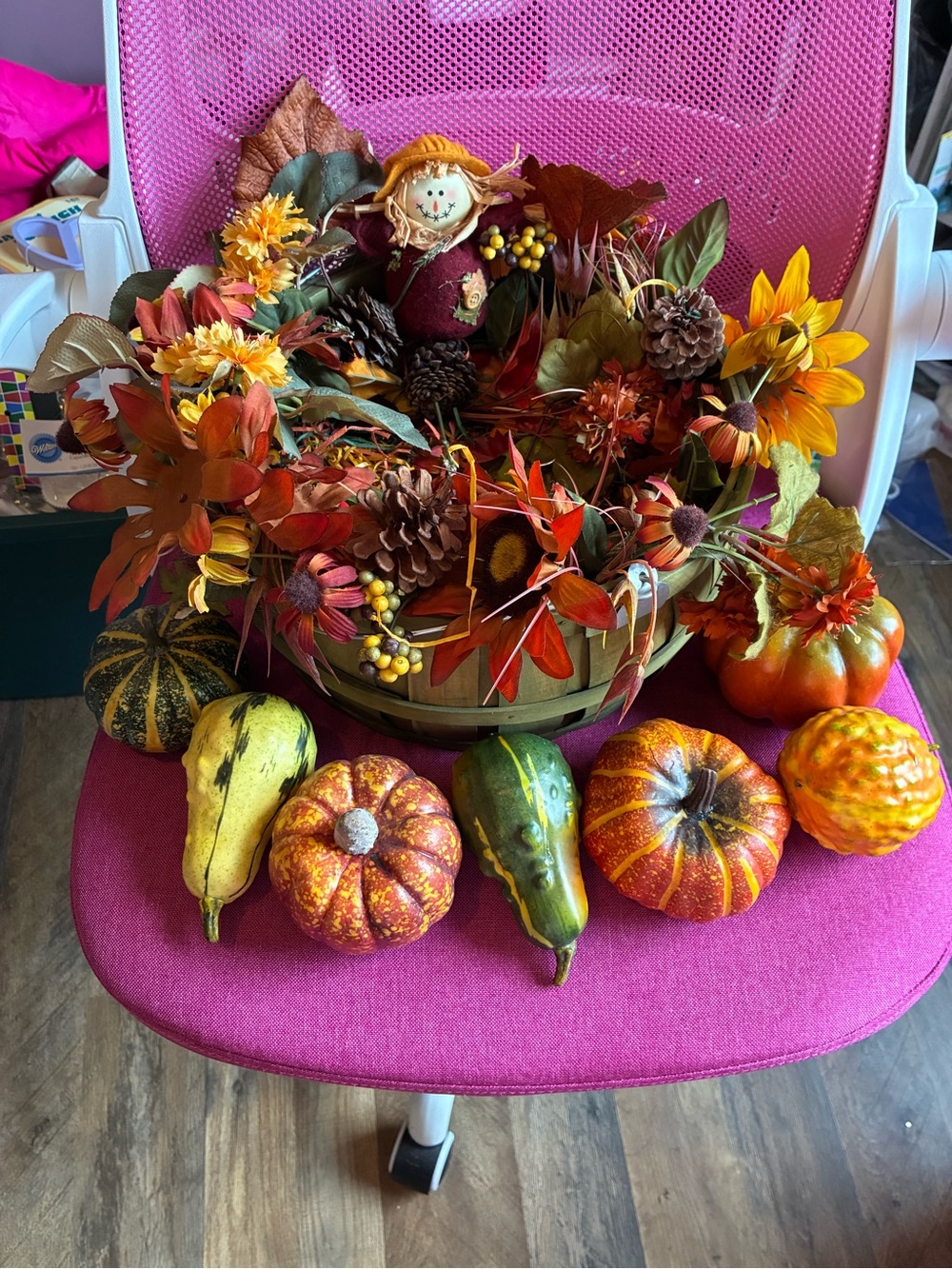 Fall Decorations, Harvest Bundle, Basket, Vegetables